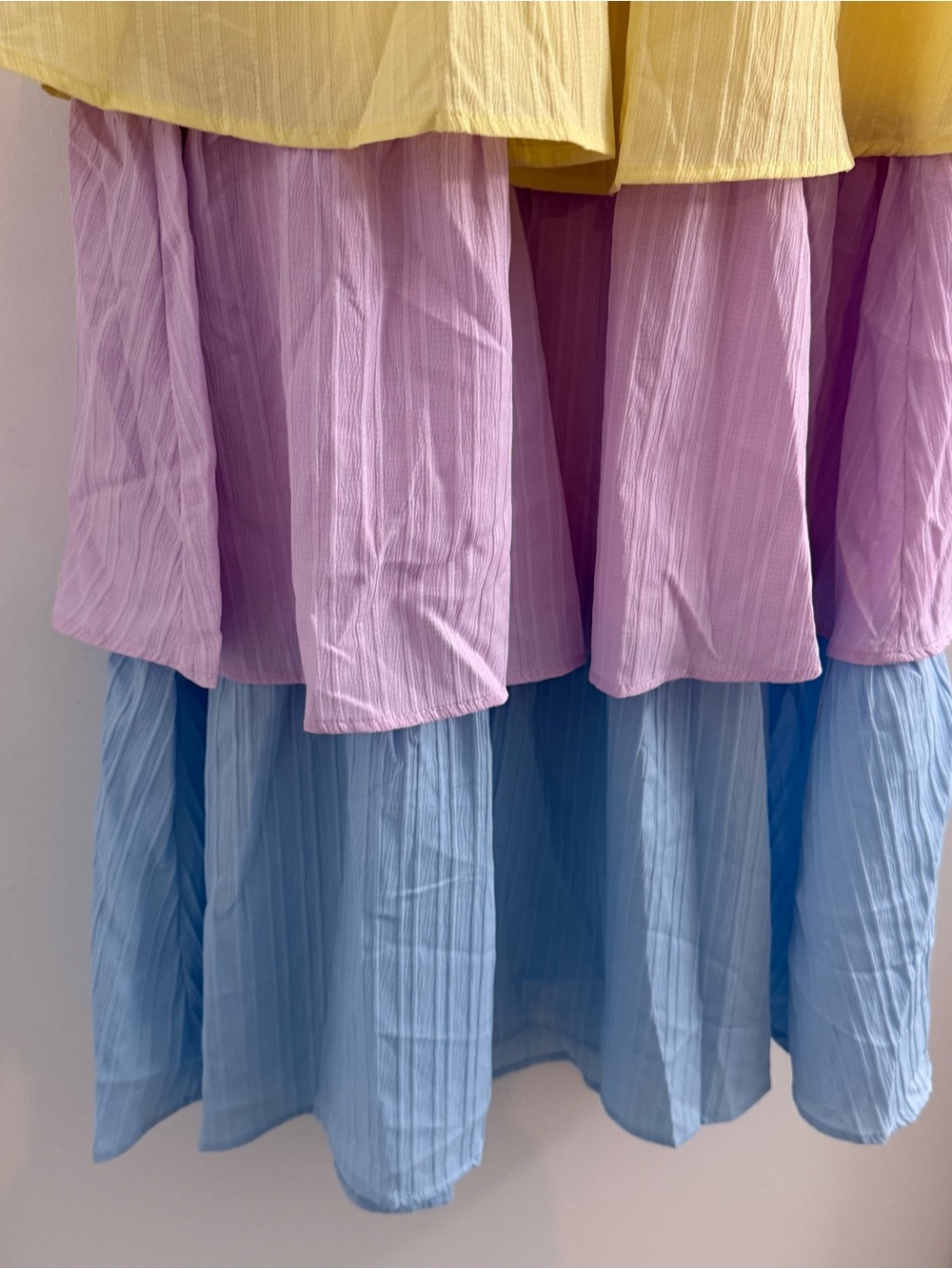 Lovelo Tiered Pastel Tank Babydoll Maxi Dress Small Preppy Bright Wedding Guest - Picture 11 of 12